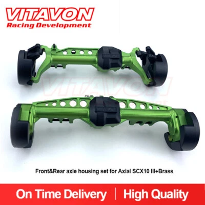 Vitavon (alu#7075+Brass) Front&Rear axle housing set for Axial SCX10 III Green - Image 1 of 4
