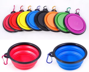 Tazón de silicona plegable para perro alimentador comida viaje mascota exterior viaje portátil - Imagen 1 de 17