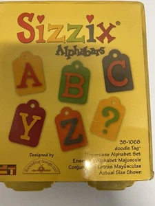2005 SIZZIX ORIGINAL Doddle Tag Uppercase Alphabet Set Die #38-1068 Scrapbook - Picture 1 of 4