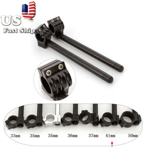 FXCNC Motorcycle 30-55mm Regular Rise CNC Clip Ons Handlebar +1" Raised Bars - Picture 1 of 8