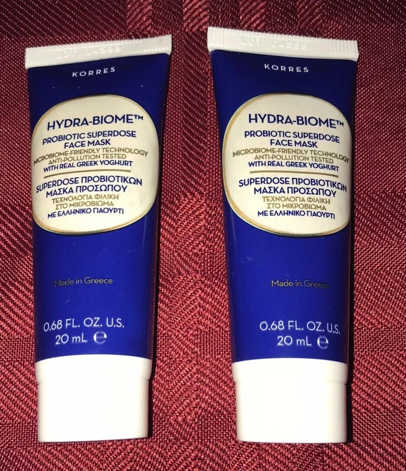 2X Korres Hydra-Biome Probiotic Superdose Face Mask .68oz Each = 1.36oz Sealed - Image 1 of 4