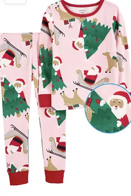 Baby Girl  CARTER'S SANTA  2-Piece Snug Fitting Pajama Set Size 24 Months NWT • 12.99€