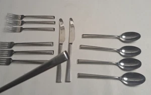 13 Pieces Mikasa Rockford 18/10 Stainless Steel Flatware - Picture 1 of 13