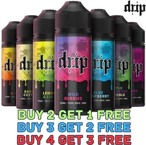 Drip Shortfill Vape Juice 70/30 100ml e liquid 0mg No Nicotine Max VG PG Sub Ohm - Picture 1 of 55