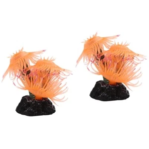 2 Pezzi Decorazione Acquario Barriera Corallina Betta Fish Tank Decorazione Corallina Artigianale - Foto 1 di 12