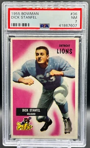 1955 Bowman Football Dick Stanfel Rookie Card PSA 7 NM Detroit Lions #36 cc23 - Picture 1 of 2