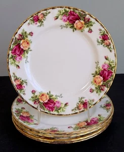 5 Salad Plates 8 1/4" Royal Albert Old Country Roses England Vintage Excellent! - Picture 1 of 2