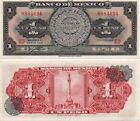 1967 Mexico Banknote 1 Peso CRISP UNC Paper Money Aztec Calendar Independence 