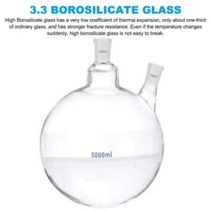 5000ml Boiling Flask, Glass 2 Neck Round Bottom Flask with Stopper 2pc - Picture 1 of 8