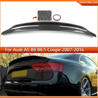 For Audi A5 B8 B8.5 07-16 CAT Duckbill Style Carbon Look Rear Trunk Spoiler Wing - Изображение 1 из 4