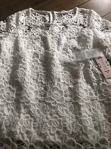 Top donna Nanette Lepore nuovo bianco pizzo taglia small nuovo con etichetta $ 98,00 - Foto 1 di 14