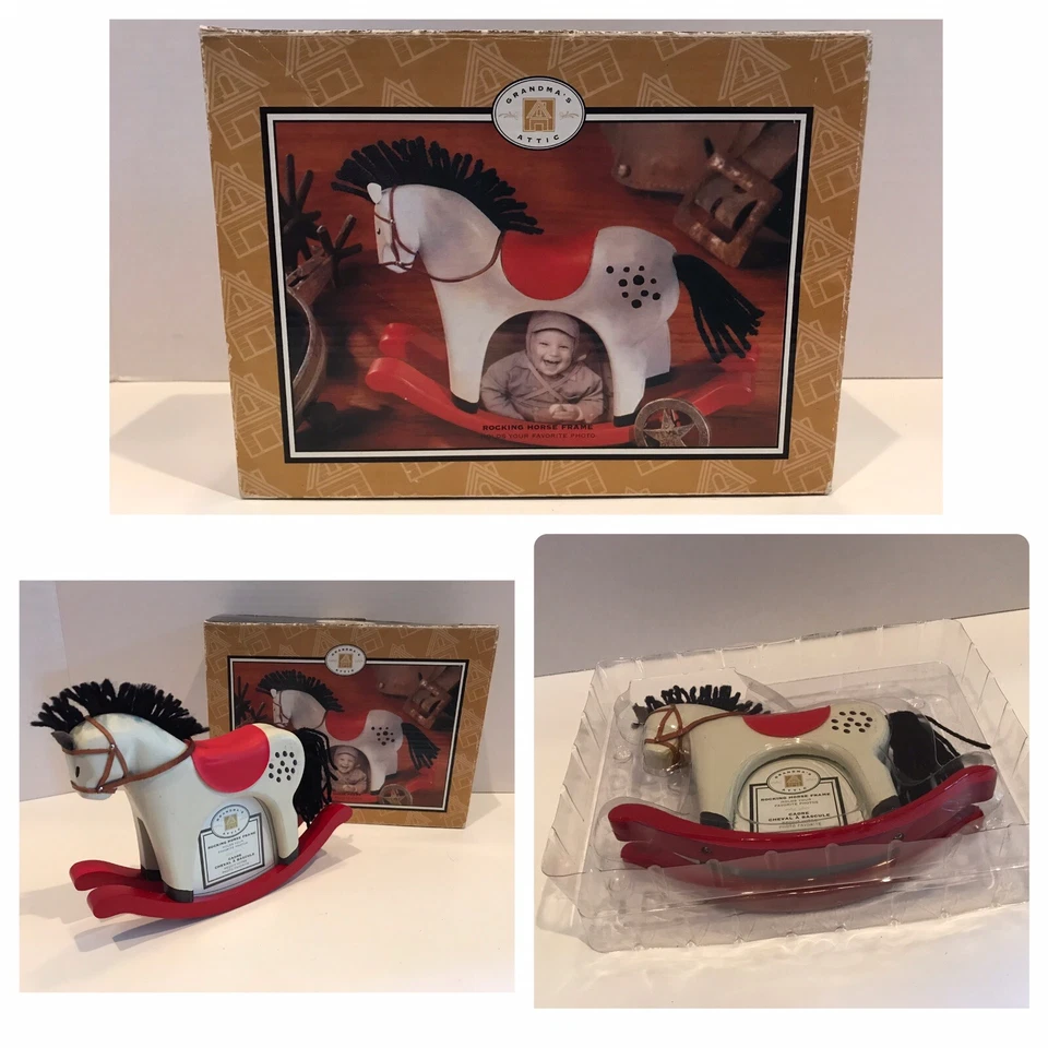 Grandma’s Attic Rocking Horse Pictute Frame - Holds A 2.5” X 3”Photo - Image 1 of 4
