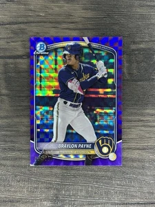 2025 Bowman Braylon Payne Chrome Prospects Purple Geometric Refractor #/250 - Picture 1 of 2
