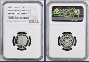 Platinum 1999 $150 Liberia ~ NGC PF68 UC ~ In Memory John F Kennedy ~ 1/4 oz JFK - Picture 1 of 6