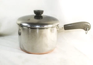 1801 Revere Ware 3 Quart Qt  Saucepan With Lid  Copper Bottom - Picture 1 of 4