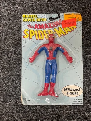 1989 年漫威超级英雄 Justoys 可弯曲蜘蛛侠人偶 — 第 1/2 张图片