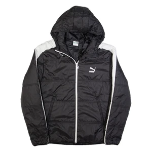 PUMA Mens Puffer Jacket Black Hooded M - Picture 1 of 6