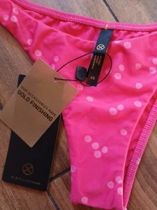 VIX Paula Hermanny Brigitte Pink Amber Bikini Bottom Dots Women's Size XS - Picture 1 of 3