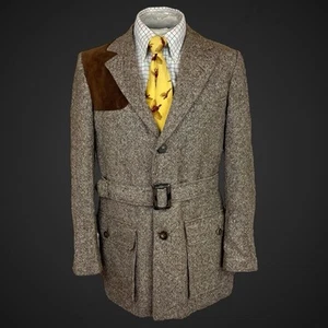 Vintage Herren Tweed Schießjacke 40R Action Back Belted Norfolk Chris Dawes - Bild 1 von 18