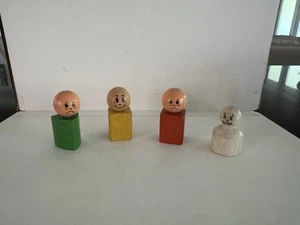 Vintage Playskool Wood People - Lot Of 4 - Picture 1 of 4
