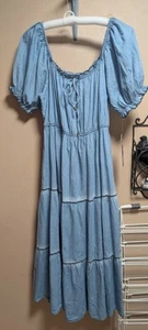 Indigo & Lace Blue Jean Denim Boho Dress Plus Size 2X NWT - Picture 1 of 10