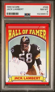 Score Jack Lambert #598 Steelers 1990 PSA 8 - Imagen 1 de 2