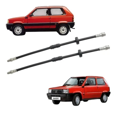 KIT 2 FLESSIBILI COPPIA TUBI FRENO ANTERIORI DX+SX FIAT PANDA 141 ANCHE 4X4 - Image 1 of 4