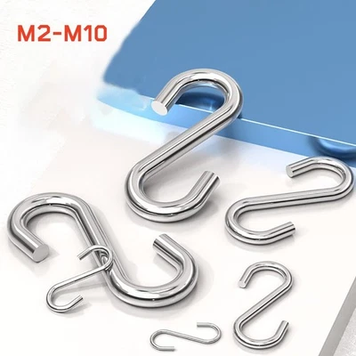 Heavy Duty S Hooks Garden Hooks Hanging Rail Kitchen Hooks 304 Stainless Steel - Image 1 of 4