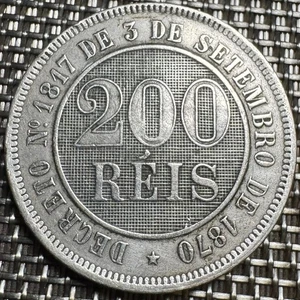 PIECE DE 200 REIS DU BRESIL 1888 (1331) VOIR PHOTOS - Picture 1 of 2