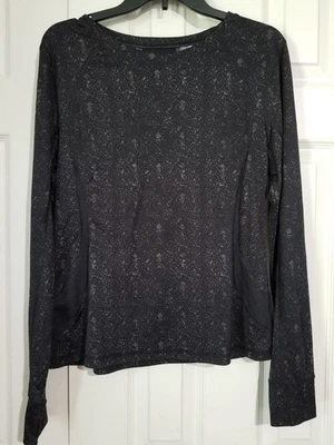 Tek Gear Women Large Black Polyester Workout Knit Pullover Activewear Long Sleev - Image 1 of 4