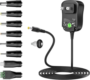 12W Universal Power Supply 12V 9V 7.5V 6V 5V 4.5V 3V 1A AC to DC Adapter for Led - Picture 1 of 8