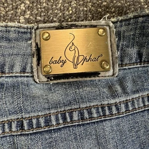 Jeans vintage Y2K bambino Phat 24 vestibilità 42x29 blu gamba larga skater hip hop gatto ricamo - Foto 1 di 24