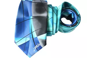 JERRY GARCIA MEN'S TIE BLUE/STRIPED WIDTH: 3.1/8" LENGTH 59" POLYESTER - Picture 1 of 3