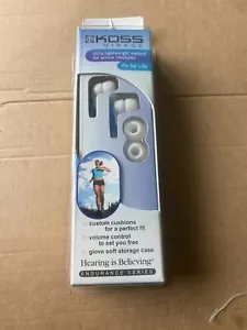 Koss Mirage earphones Headphones with 1.2m Cable. White/Blue New - Picture 1 of 3