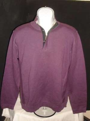 MENS NAT NAST LUXURY ORIGINALS FUCHSIA COTTON NYLON BLEND 1/2 ZIP SWEATER SZ M  - Image 1 of 4
