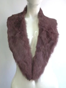 "EXCELENTE CUELLO DE PIEL DE CONEJO PÚRPURA BUFANDA MUJER TALLA 3.5"" X 44" - Imagen 1 de 1