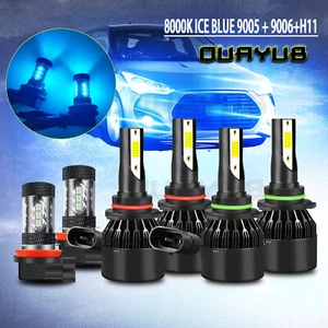 Combo 9005+9006+H11 LED Headlight Hi/Low Beam Bulb 8000K 60W 28000LM Fog Ligh 6X - Picture 1 of 13