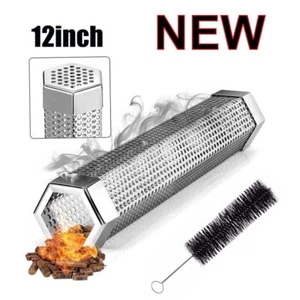 12" BBQ Pellet Smoker Tube – Add Rich Smoke Flavor to Your BBQ & Grill FREE SHIP - Picture 1 of 9