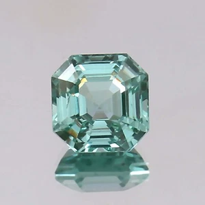 Piedra preciosa natural impecable verde Paraiba turmalina suelta corte Asscher 11x11 mm - Imagen 1 de 4