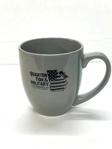 Quarter Ton & Military 16oz Gray Coffee Mug with Black Graphic Nice! - Imagen 1 de 2