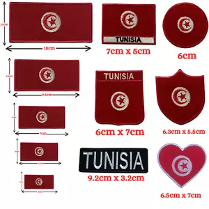 Tunesien Nationalland verschiedene Flaggen Bügelbild Patch gestickt Aufnäher Abzeichen - Bild 1 von 20
