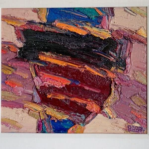 Jim Rabby Abstract Oil Painting Chunky Texture Impasto Santa Fe New Mexico Texas - Picture 1 of 24