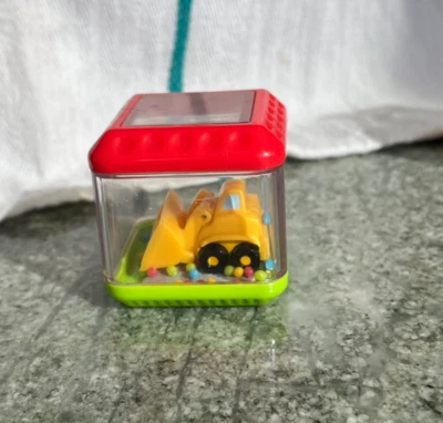 Fisher Price Sensory CUBE with Yellow Construction Digger w "dirt" balls VGUC 2" - Image 1 of 4