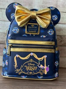 Disney Cruise Line DCL Wish Loungefly Backpack Bow Blue Gold Rapunzel New - Picture 1 of 11