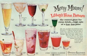 Libbey Glass Merry Mixers Cordial Champagne Cooler Sour Jigger 1958 Magazine Ad - Picture 1 of 1