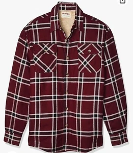 Wrangler Authentics Men’s Long Sleeve Sherpa Lined Flannel Shirt Jacket - Picture 1 of 4