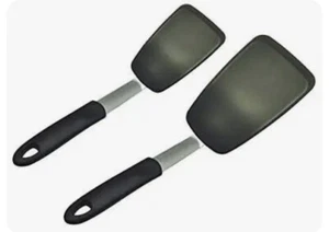 2 Pack Flexible Silicone Spatula Turner 500F Heat Resistant Non-stick Black - Picture 1 of 3
