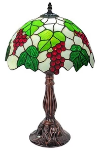 46cm High x 30cm Dia Tiffany Style Grape Design Glass Table Lamp. Incl Bulb - Picture 1 of 5