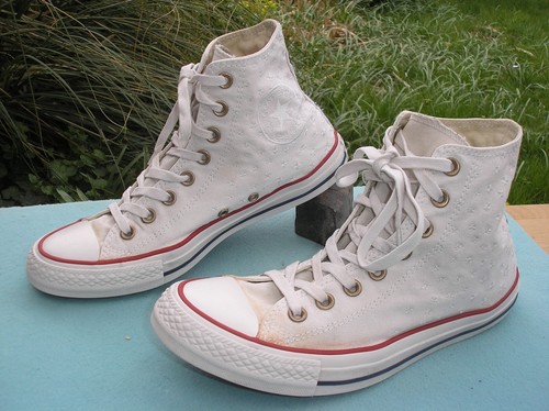 Sneaker originali CONVERSE Chucks HI taglia 41 bianche fantasia!!!