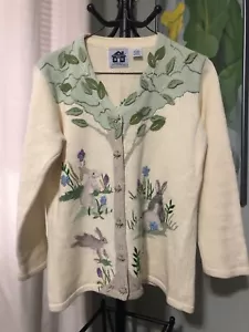 Storybook Strick Osterhase Kaninchen gelbe Strickjacke - Damen Medium HSN - Bild 1 von 9